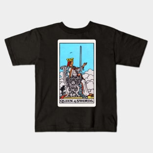 Card #62 - Queen Of Swords - Rider Waite Smith Tarot Kids T-Shirt